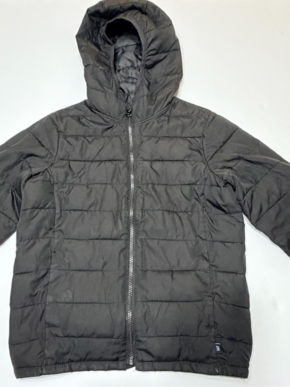GAP Black Quilted Hooded Puffer Jacket